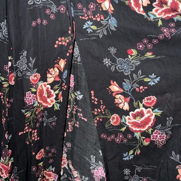 Zara Black Boho Printed Floral Dress Maxi Long Women’s Extra Small Rare Unique - Picture 8 of 10